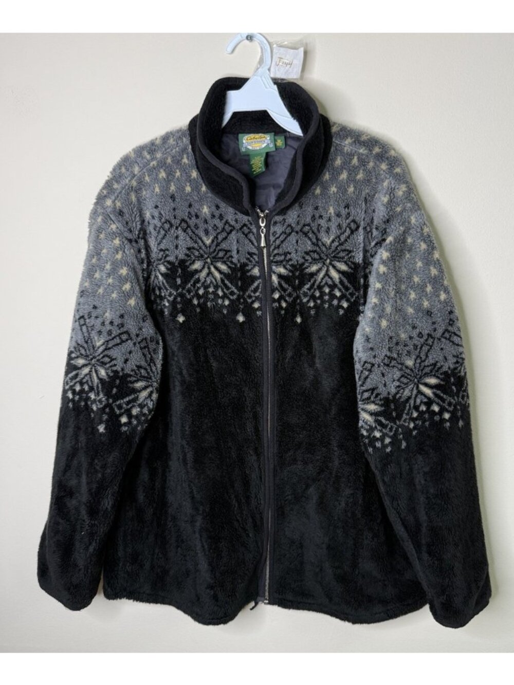 Vintage 90s Fleece Jacket Fair Isle Baggy Streetwear